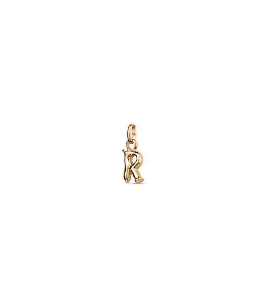 Charm letra R pequeña en oro 18k
